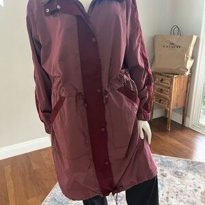 Chico's Maroon Trench Coat